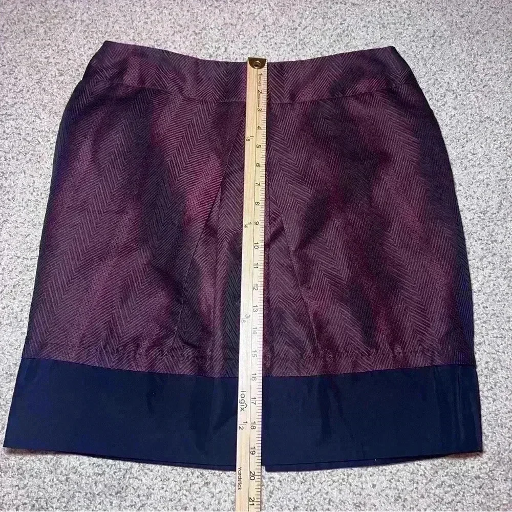 BCBG Max Azria Dark Burgundy Red Black Pleated Cocktail Party Skirt Size 10